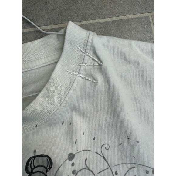 Four Fatherz Winged Skull And Dagger Y2K Hip Hop White T-Shirt - XXL - Picture 4 of 11